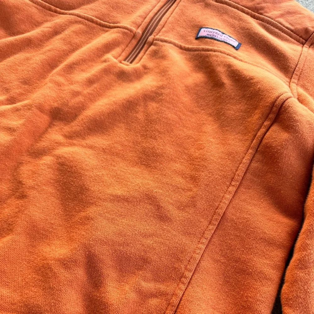 Vineyard Vines Orange Half-Zip Sweater - Picture 3 of 5